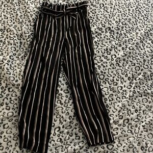 H&M Black Striped Linen Pants